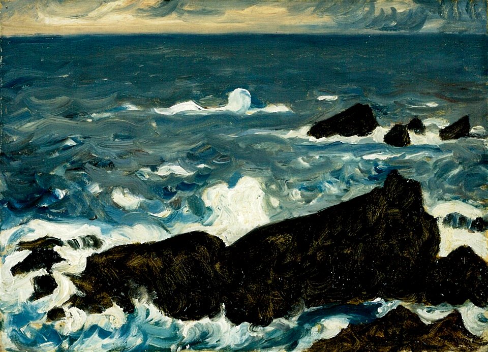 Rocks and Waves (Cape Shiono) by Fujishima Takeji (Museum of Kamei Collection)