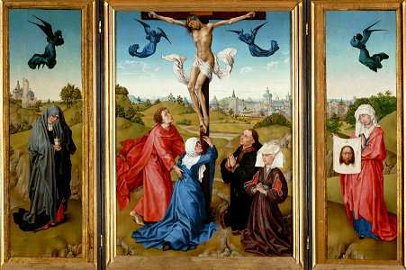 Rogier van der Weyden, , Kunsthistorisches Museum Wien, Gemäldegalerie - Kreuzigungsaltar - GG 901 - Kunsthistorisches Museum. Free illustration for personal and commercial use.