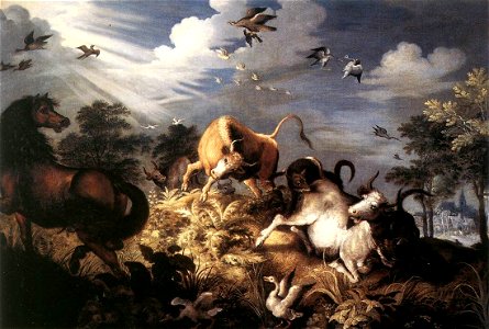 Roelant Savery - Horses and Oxen Attacked by Wolves - WGA20884
