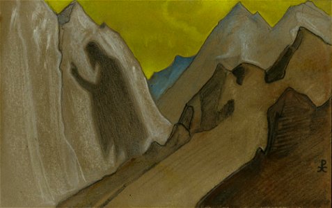 Nicholas Roerich - The Shadow of the Teacher. Free illustration for personal and commercial use.