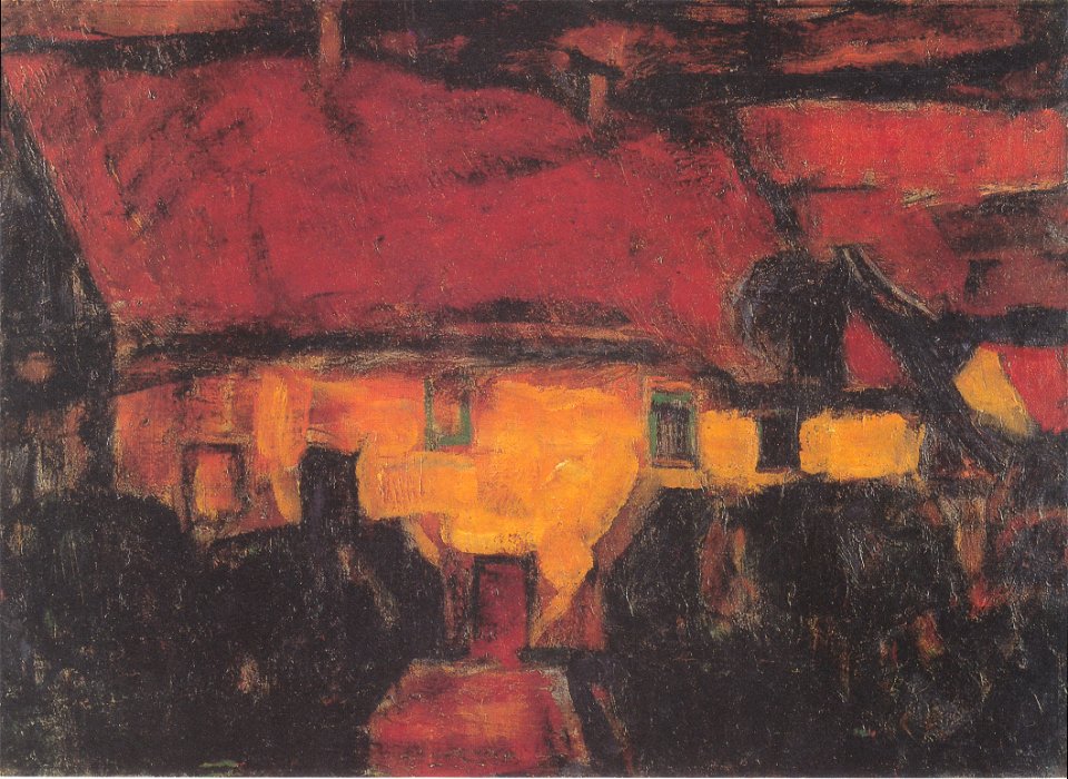 Rohlfs - Gelbes Haus mit rotem Dach, ca1913