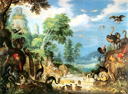 Roelant Savery - Landscape with Birds - WGA20885. Free illustration for personal and commercial use.