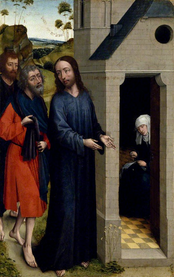 Rogier van der Weyden (c.1399-1464) (follower of) - The Calling of Saint Andrew and Another Disciple of Saint John the Baptist - 446747 - National Trust