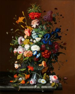 Severin Roesen, American (born Germany), 1816 - c. 1872 - Flower Still Life with Bird's Nest - Google Art Project