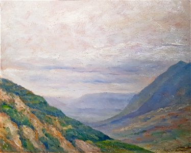 Johan Rohde - Civita d'Antino. Udsigt over Valle Roveto