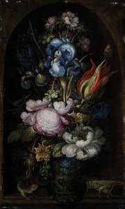 Roelant Savery - Bouquet of Flowers in a Stone Niche - KMS1520 - Statens Museum for Kunst
