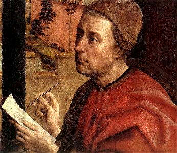 Rogier van der Weyden - St Luke Drawing a Portrait of the Madonna (detail) - WGA25582