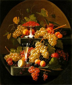 Severin Roesen - Fruit and Wine Glass