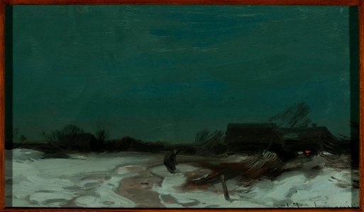 Roman Kazimierz Kochanowski - Winter landscape with cottages - MP 2184 MNW - National Museum in Warsaw