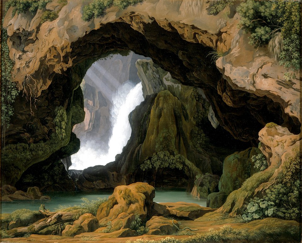 Johann Martin von Rohden - The Grotto of Neptune in Tivoli (1812)