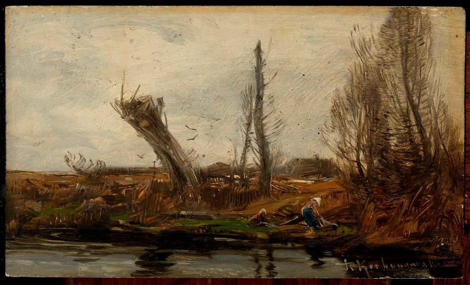 Roman Kazimierz Kochanowski - Willows at waterside - MP 2179 MNW - National Museum in Warsaw