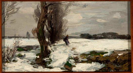 Roman Kazimierz Kochanowski - Winter landscape - MP 2176 MNW - National Museum in Warsaw. Free illustration for personal and commercial use.