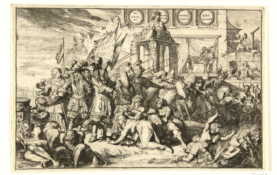 Romeyn de Hooghe (1645-1708) - Franse invasie en verbreking van de eenheid van de Unie - RP-P-OB-55.161, 1674