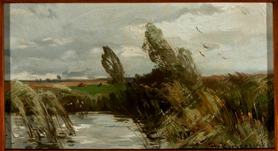 Roman Kazimierz Kochanowski - Landscape with water and bulrush - MP 2175 MNW - National Museum in Warsaw