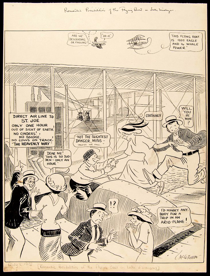 Romantic possibilities of the flying boat on Lake Michigan, July 5, 1913 (NBY 5767)