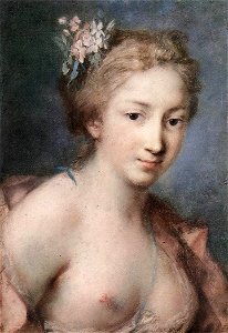Rosalba Carriera - Flora - WGA4491. Free illustration for personal and commercial use.