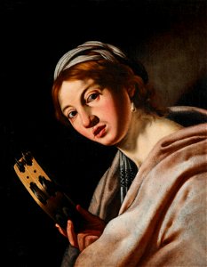 Roman School 17c Girl with a tambourine