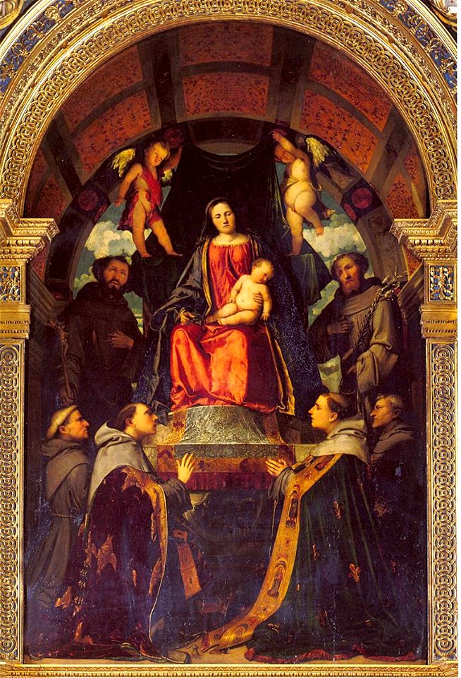 Romanino, madonna e santi, san francesco brescia