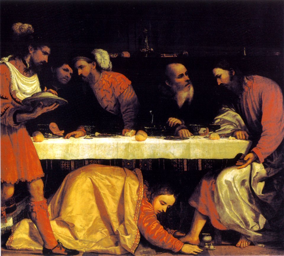Romanino, cena in casa del fariseo, san giovanni evangelista, brescia