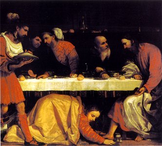 Romanino, cena in casa del fariseo, san giovanni evangelista, brescia