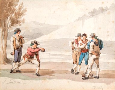 Romans playing the game of bowls - Bartolomeo Pinelli