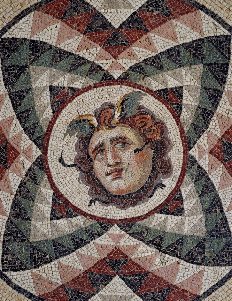 Roman, Mosaic pavement head of Medusa, late 2nd century A.D