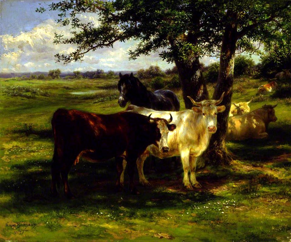 Rosa Bonheur (1822-1899) - Noonday Rest - ABDAG002173 - Aberdeen Art Gallery