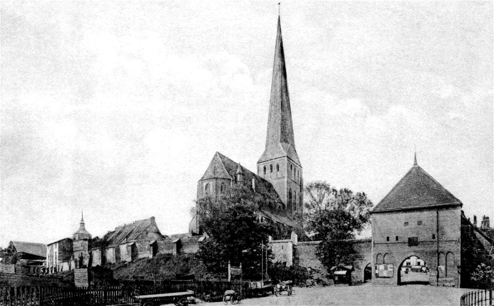 Rostock Petrikirche Petritor - Postkarte