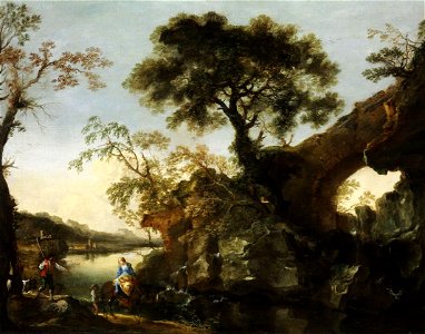 Rosa - Rocky Landscape with Waterfall, early 1640s
