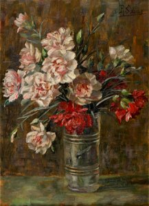 Rosa Scherer Nelken in einer Vase
