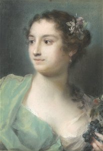 Rosalba carriera portrait of a lady bust-length looking to the right h105143)
