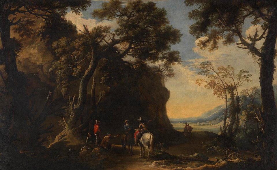 Rosa - Landscape with Travellers asking the Way, about 1641