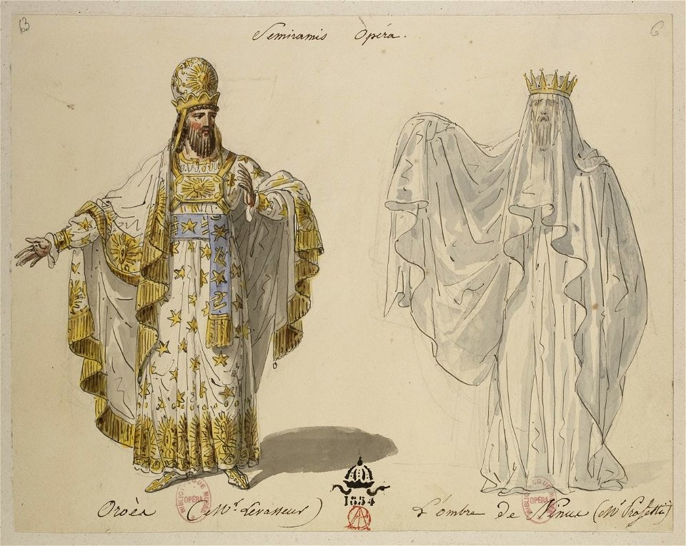 Rossini - Semiramide - Paris 1825 - Hippolyte Lecomte - Oroès (Mr Levasseur) L'ombre de Ninus (Mr Profetti)