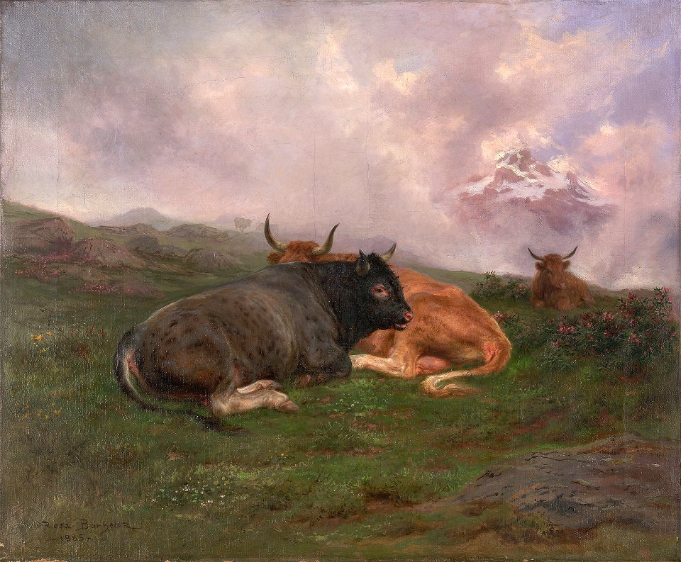 Rosa Bonheur - Cattle at Rest on a Hillside in the Alps - 1901.451 - Art Institute of Chicago