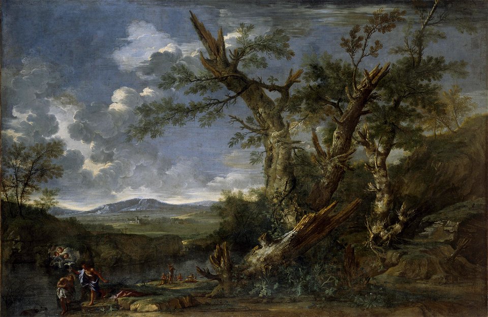 Rosa - Landscape with the Baptism of Christ in the River Jordan