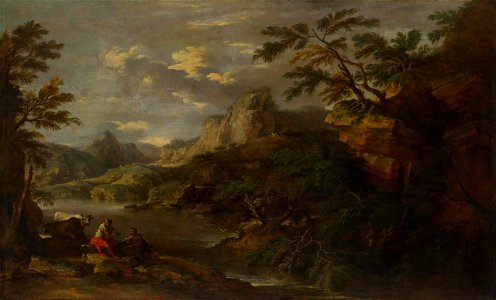 Rosa - Romantic landscape with Mercury and Argus, c. 1655-1660