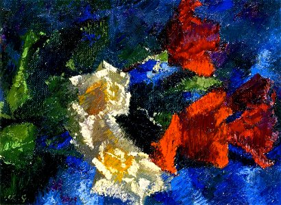 Roses on a Blue Background Augusto Giacometti (1936)