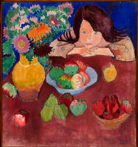 Romuald Kamil Witkowski - Little girl at a table with fruit - MPW 3707 MNW - National Museum in Warsaw