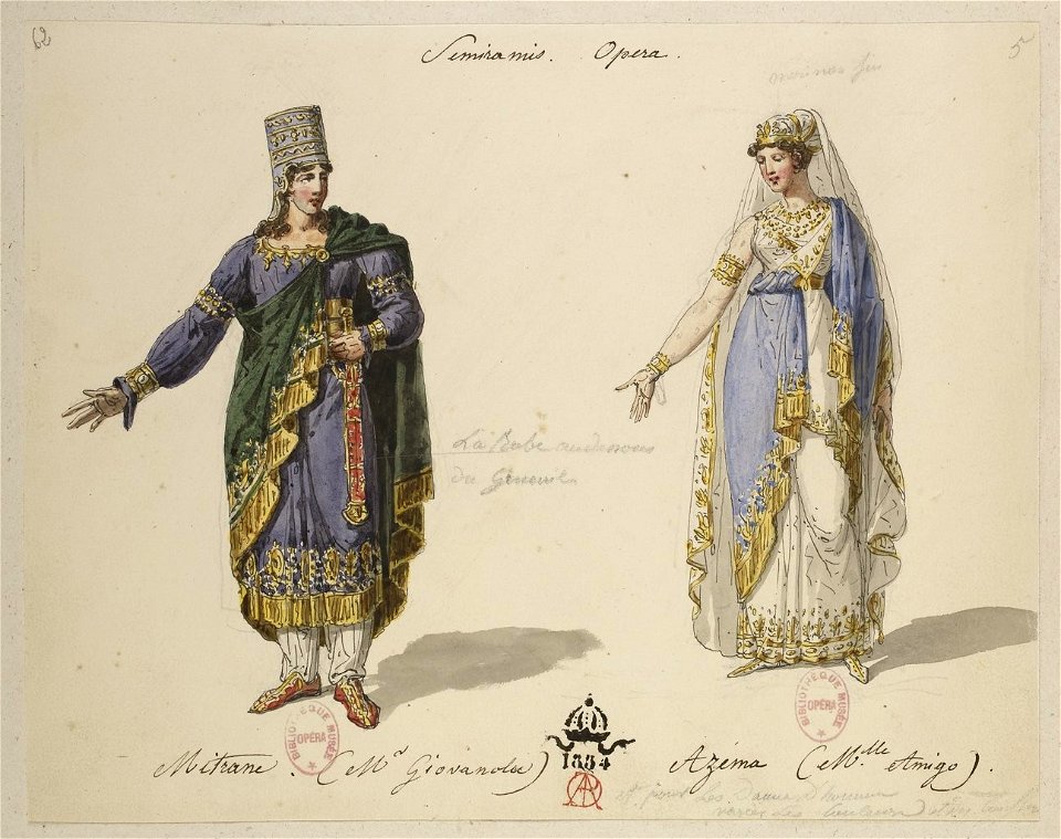 Rossini - Semiramide - Paris 1825 - Hippolyte Lecomte - Mitrane (Mr Giovanola) Azéma (Melle Amigo)