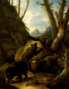 Roos Landschaft mit spielenden Bären