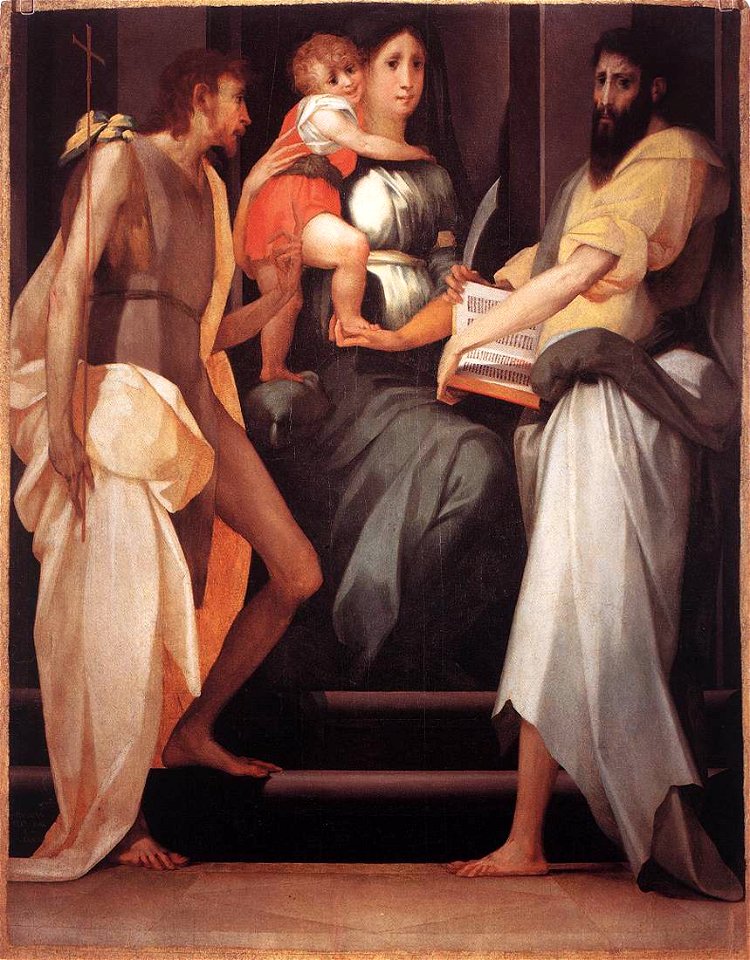 Rosso Fiorentino - Madonna Enthroned between Two Saints - WGA20121