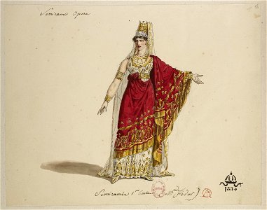 Rossini - Semiramide - Paris 1825 - Hippolyte Lecomte - Semiramis 1er Costume (Mdme Fodor)