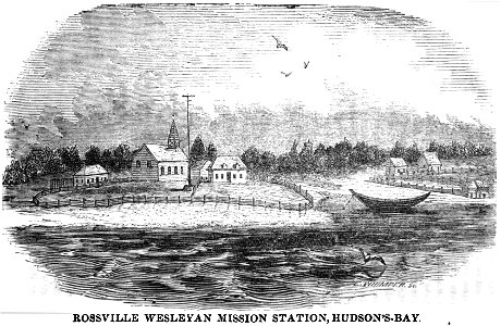 Rossville Wesleyan Mission Station, Hudson's Bay (February 1853, X, p.19) - Copy. Free illustration for personal and commercial use.