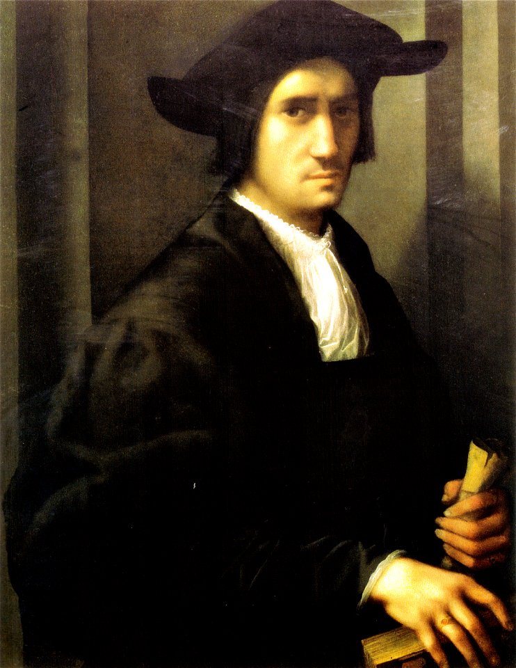 Rosso, ritratto di giovane in nero
