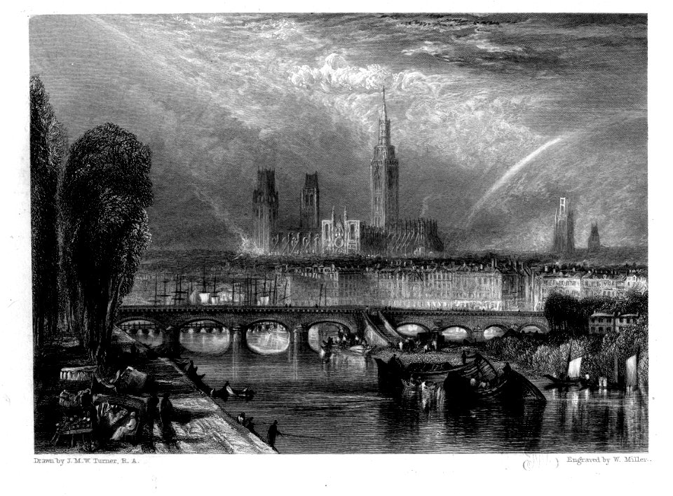 Rouen R466 engraving by William Miller after Turner