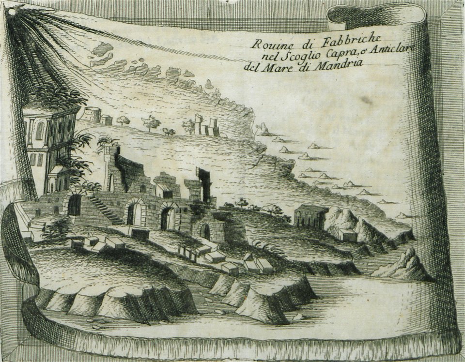 Rouine di Fabbriche nel Scoglio Capra, ò Anticlare del Mare di Mandria - Coronelli Vincenzo Maria (padri) & Parissoti Antonio - 1688