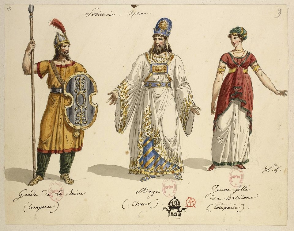 Rossini - Semiramide - Paris 1825 - Hippolyte Lecomte - Garde de La Reine (Comparse) Mage (Choeur) Jeune fille de Babilone (Danse)