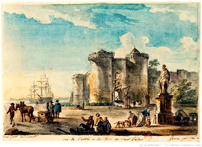 Rouen, vue de l'entrée et des Tours du vieux palais