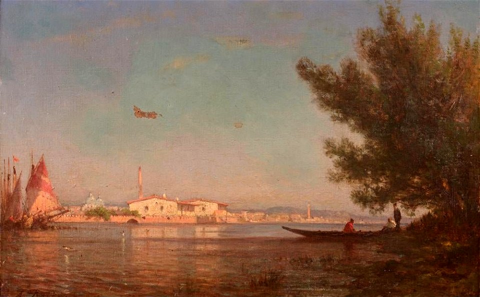 View of the Venice Lagoon by Amédée Rosier