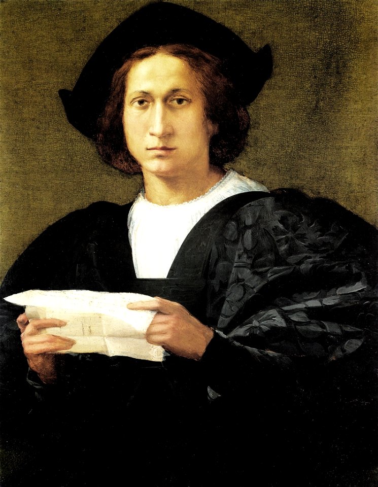 Rosso fiorentino, givane con lettera, londra